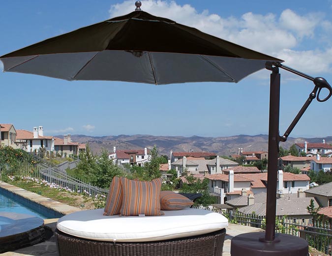 Parasol octogonal noir 11 pieds avec tissu Sunbrella
