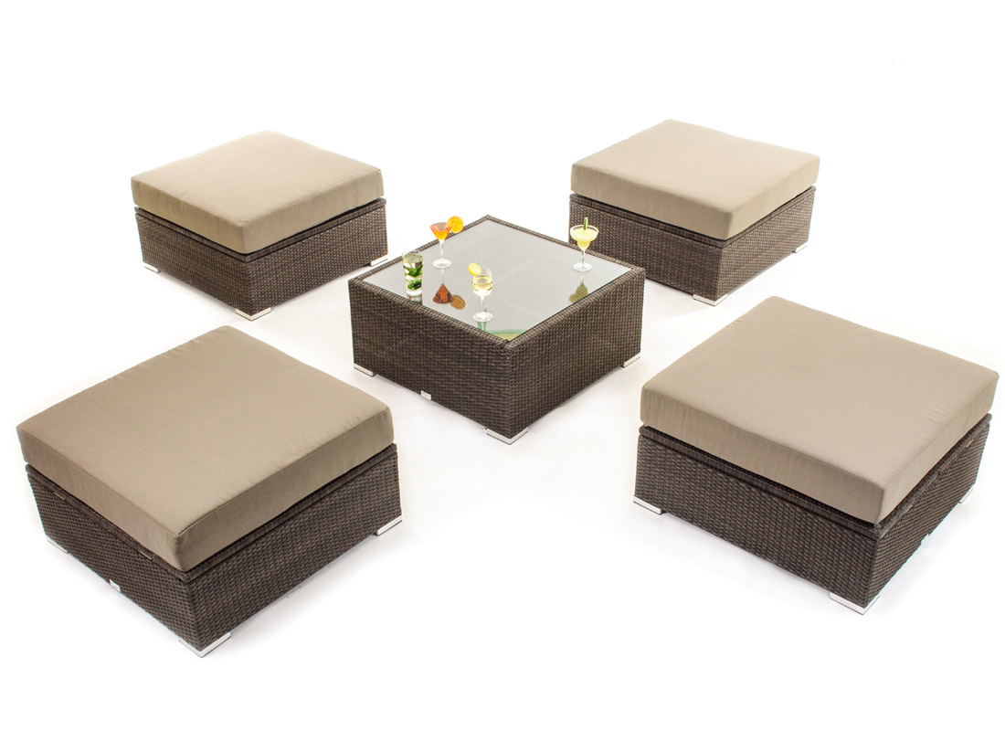Table à café carrée pour ensemble mobilier de jardin