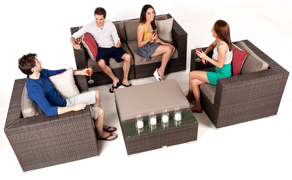 Ensemble causeuse extérieur Liana 5 pièces