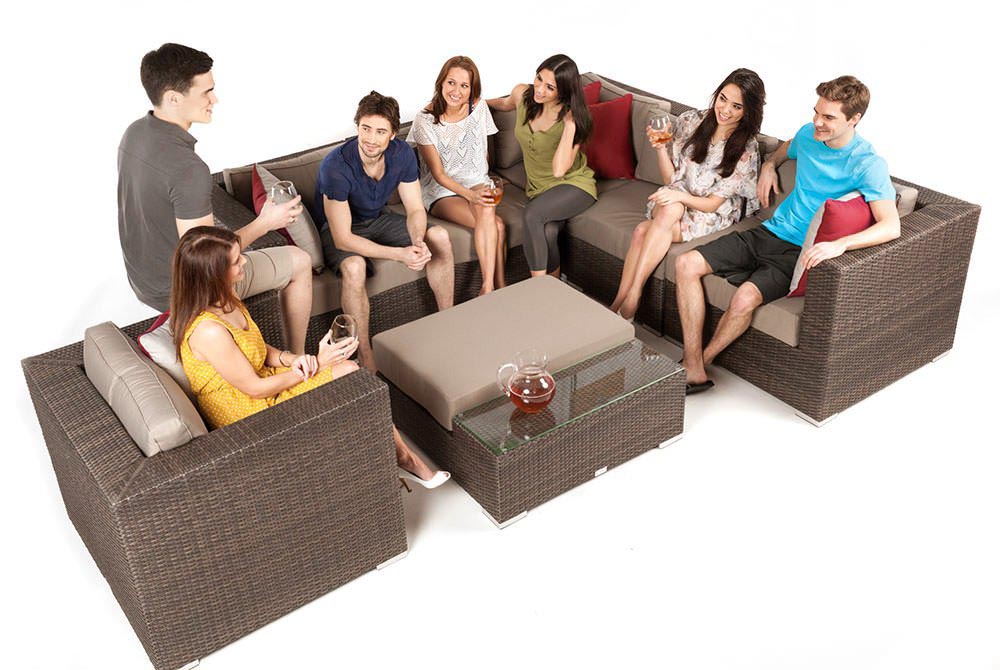 Ensemble fauteuil patio extérieur Liana de 6 pièces