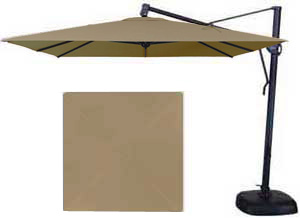 Parasol de jardin beige 10 pieds Treasure Garden avec tissu durable Sunbrella