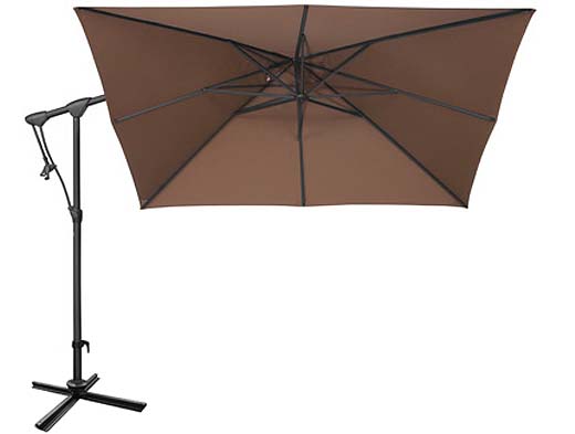 Parasol de jardin beige taupe de marque Treasure Garden 8½ carré
