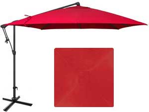 Parasol de jardin rouge Treasure Garden 8½ pieds