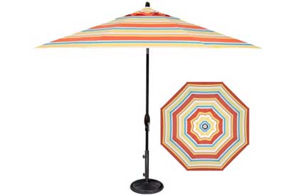 Parasol de terrasse rayé 9 pieds de style Barcelone