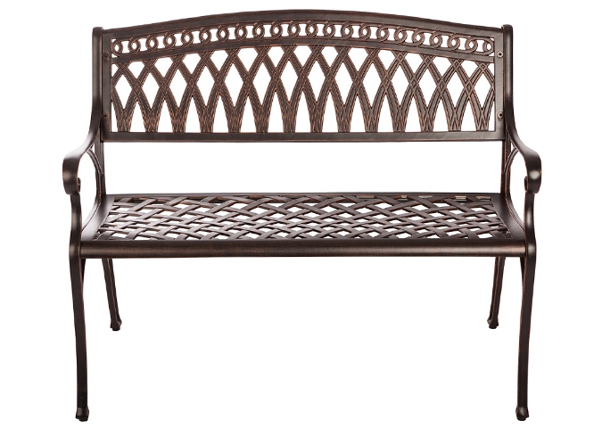 Banc de jardin patio extérieur Versailles en fonte d'aluminium