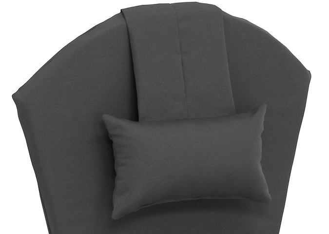 Coussin de chaise adirondack noir avec coussin de nuque