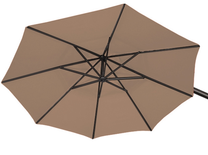 Parasol de jardin octogonal décentré 9 pieds beige taupe AG3
