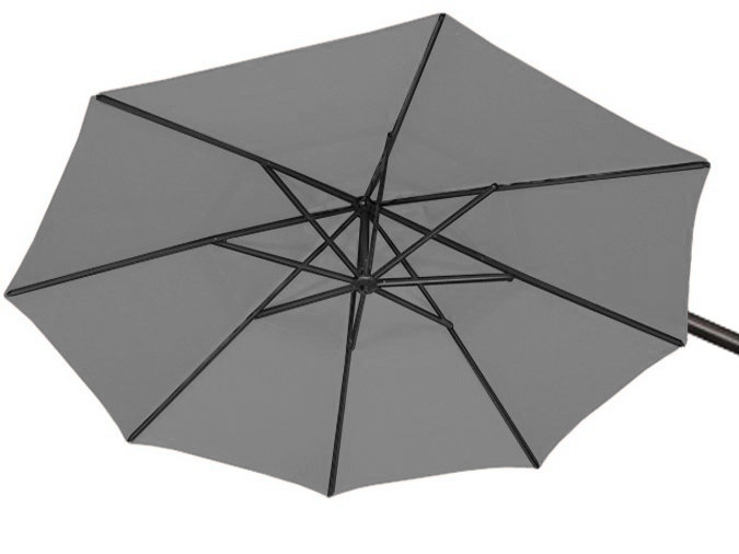 Parasol de jardin octogonal décentré 9 pieds gris AG3