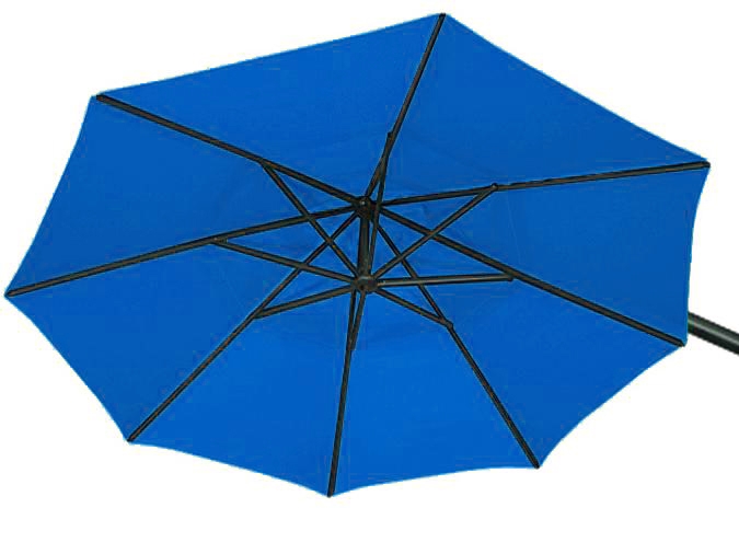 Parasol de jardin octogonal décentré 9 pieds bleu cobalte AG3