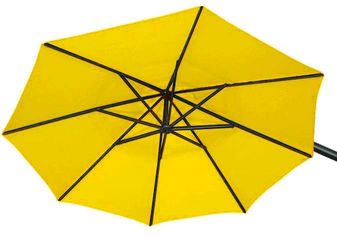 Parasol de jardin octogonal décentré 9 pieds jaune citron AG3