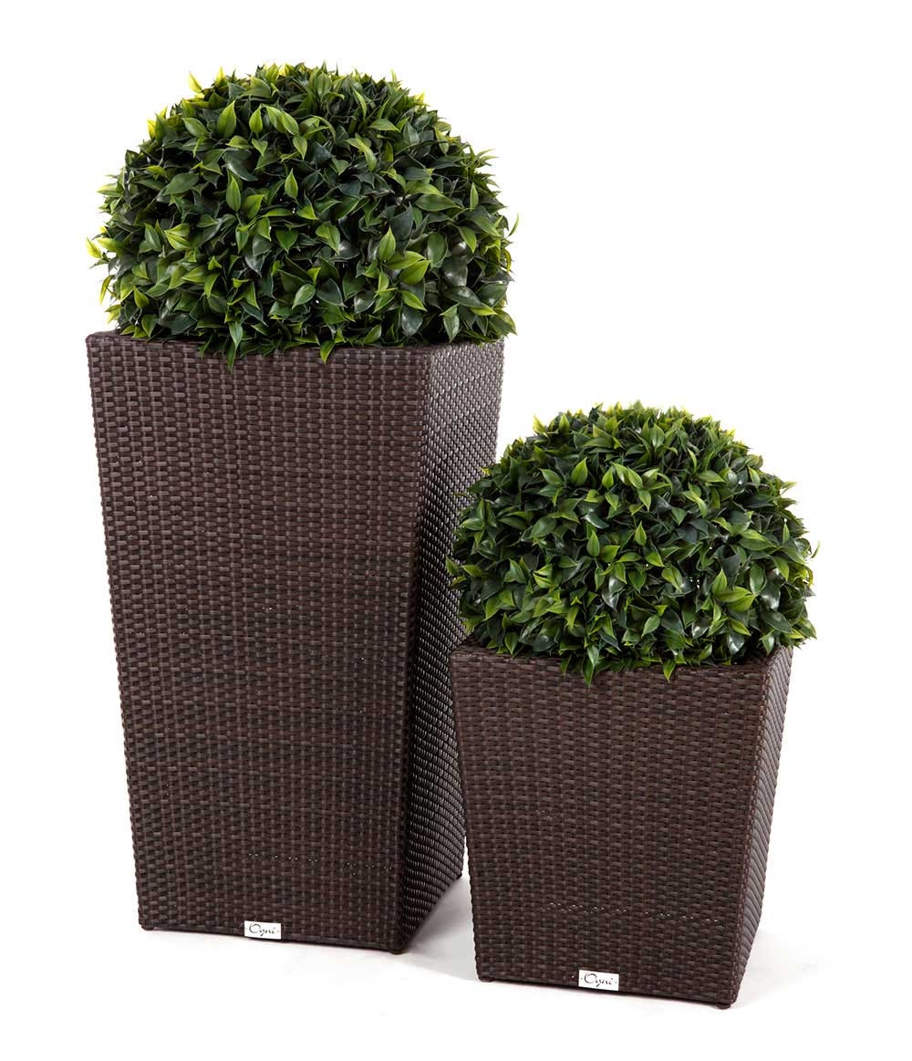 Cache Pot pour patio en rotin synthétique ( Grand )