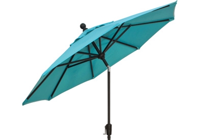 Parasol bleu au tissu Aqua de 9 pieds pour terrasse ou jardin Treasure Garden