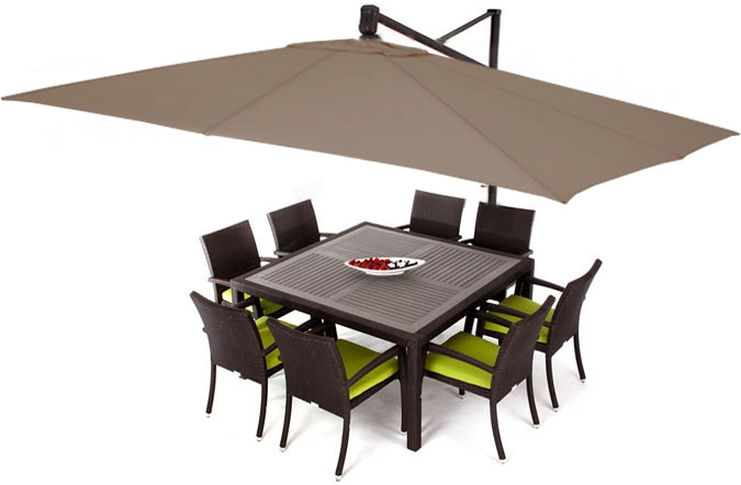 Parasol de jardin rectangulaire beige Treasure Garden 10 x 13 pieds