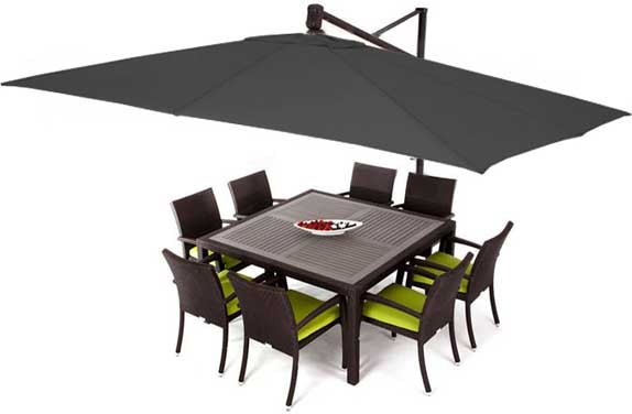 Parasol de jardin rectangulaire noir Treasure Garden 10 x 13 pieds