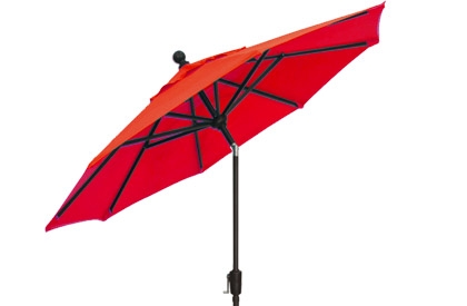 Parasol de patio rouge 9 pieds octogonal pour table à dîner extérieur Treasure Garden