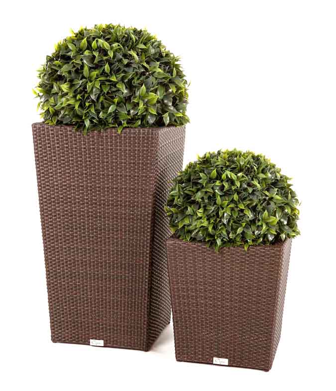 Cache Pot de patio en rotin synthétique ( Moyen )