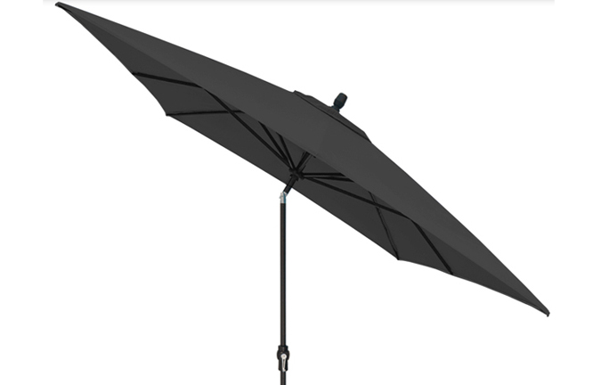 Black 8 x 10 foot market style rectangular patio umbrella by Treasure Garden