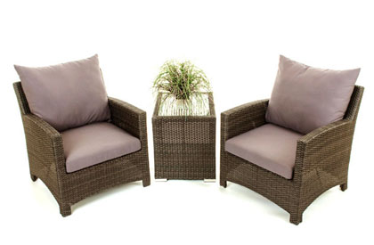 Ensemble de deux chaise de balcon Confort et table d'appoint